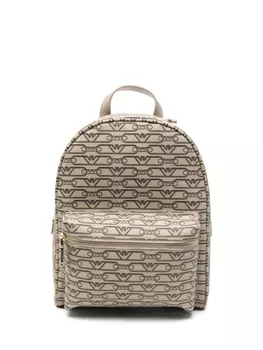 Мини-рюкзак с монограммным принтом Emporio Armani, нейтральный