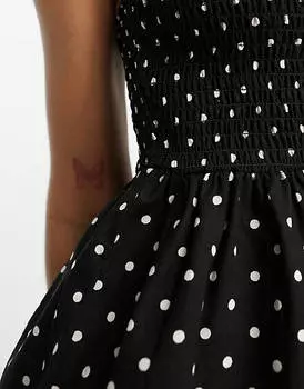 Мини-сарафан с квадратным вырезом и сборками ASOS DESIGN