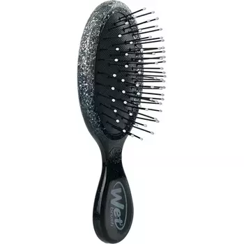 Мини-щетка для распутывания волос, сверкающее серебро/черный, Wet Brush