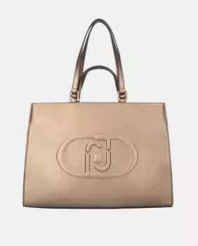 Мини-шоппер Liujo с тисненым логотипом, темно-коричневый