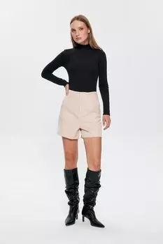 Мини-шорты с вытачками Бежевые QUZU