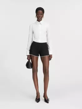 Мини-шорты со складками JACQUEMUS The pleated knit shorts, черный