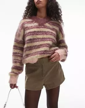 Мини-шорты в стиле «кникер» в цвете «верблюжья лапка» Topshop