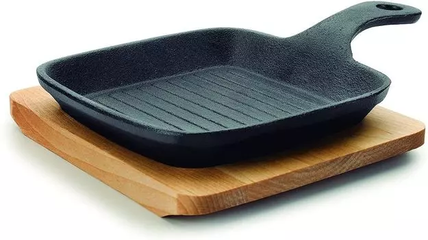 Мини-сковорода-гриль LACOR Magma, чугун, черный, 21 см