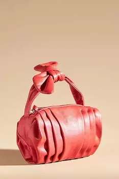 Мини-сумка Anthropologie со складками и верхним узлом, красный