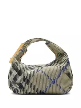 Мини-сумка Burberry Peg в клетку, зеленый