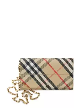 Мини-сумка Burberry в клетку, нейтральный цвет