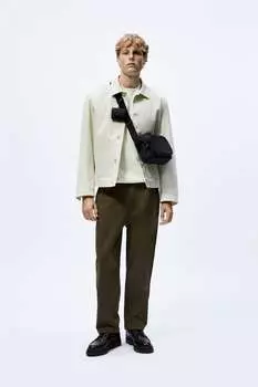 Мини-сумка через через мягкого нейлона ZARA, черный