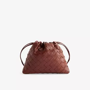 Мини-сумка через плечо Bottega Veneta из кожи с пыльником, золотой