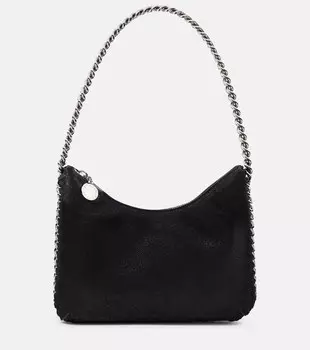 Мини-сумка через плечо Falabella с молнией Stella McCartney, черный