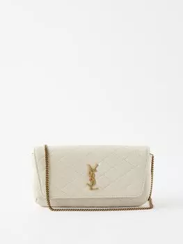 Мини-сумка через плечо gaby из стеганой кожи Saint Laurent, белый
