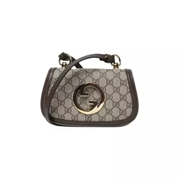 Мини-сумка через плечо Gucci Blondie, цвет Бежевый/Черное дерево/New Acero