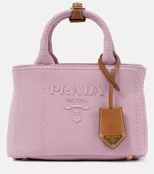 Мини-сумка через плечо из холста Prada, Alabastro C