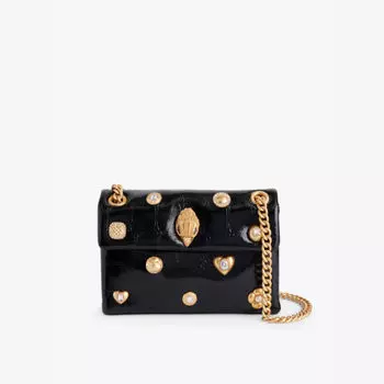 Мини-Сумка через плечо из кожи Kensington Kurt Geiger London, черный