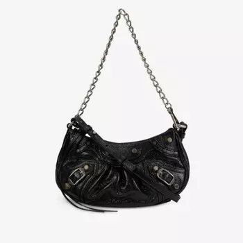Мини-Сумка через плечо из кожи Le Cagole Balenciaga, черный