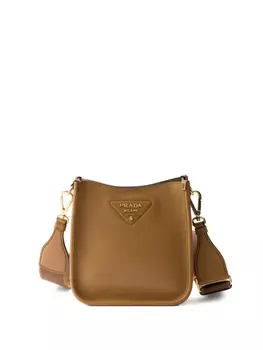 Мини-сумка через плечо из кожи Prada, коричневый