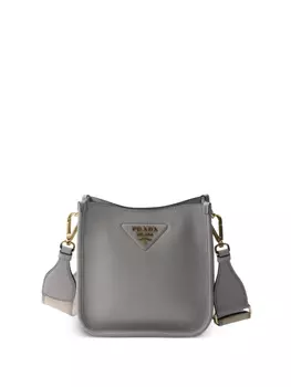 Мини-сумка через плечо из кожи Prada, серый