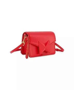 Мини-сумка через плечо из кожи с золотым ремешком Mac Duggal, красный