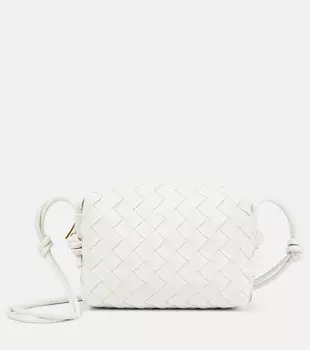 Мини-сумка через плечо из кожи с петлей Bottega Veneta, белый