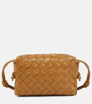 Мини-сумка через плечо из кожи с петлей Bottega Veneta, бежевый