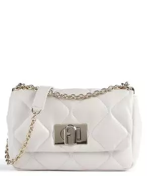 Мини-сумка через плечо из мелкозернистой кожи Furla, белый