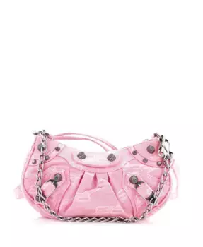 Мини-сумка через плечо Le Cagole Giant Studs BB Monogram Denim Pre-Owned Balenciaga, розовый