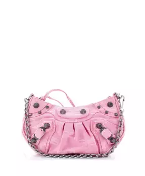 Мини-сумка через плечо Le Cagole Giant Studs BB Monogram Denim Pre-Owned Balenciaga, розовый