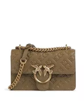 Мини-Сумка через плечо Love one из тисненой кожи Pinko, зеленый