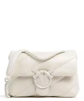 Мини-сумка через плечо Love Puff из овчины Pinko, белый дубль