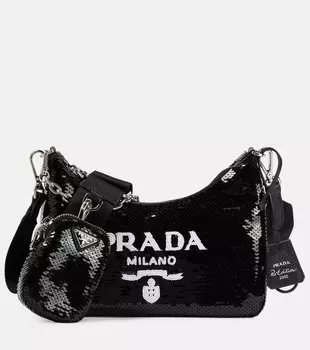 Мини-сумка через плечо Re-Edition 2005 Prada, Nero+Bianco