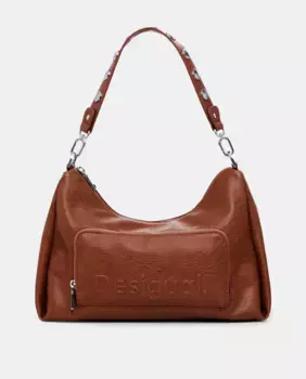 Мини-сумка через плечо с логотипом спереди Desigual, коричневый