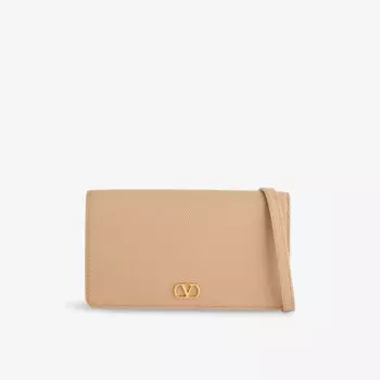 Мини-сумка через плечо Valentino Garavani Vlogo signature кожаная, розовый