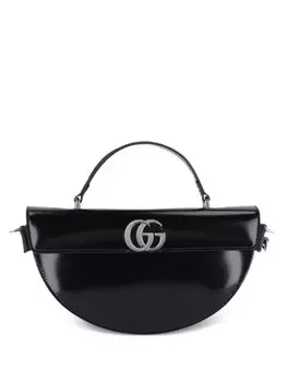 Мини-сумка через плечо в форме полумесяца Gucci, черный