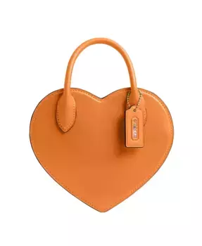 Мини-сумка через плечо в форме сердца COACH, оранжевый