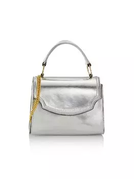 Мини-сумка Chiara из металлизированной кожи с ручкой сверху Chiara Boni, серебряный
