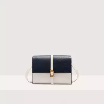 Мини-сумка Coccinelle Dorian Bicolor, цвет Midnight Blue/Blanco