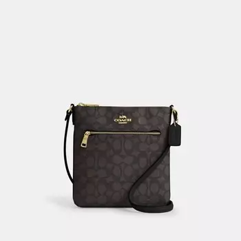 Мини-сумка для файлов Rowan COACH, золотой/коричневый/черный