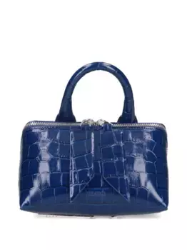Мини-сумка Friday с тиснением под кожу крокодила The Attico, синий