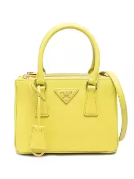 Мини-сумка Galleria из сафьяновой кожи Prada, желтый