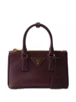 Мини-сумка Galleria из сафьяновой кожи с верхней ручкой Prada, красный
