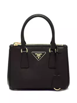Мини-сумка Galleria из сафьяновой кожи Prada, черный
