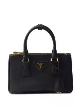 Мини-сумка Galleria из сафьяновой кожи с верхней ручкой Prada, черный