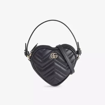 Мини-сумка Gucci GG Marmont в форме сердца, мультиколор