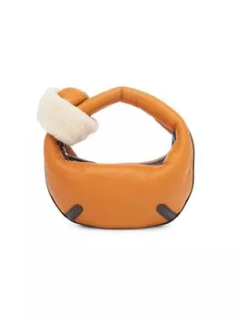 Мини-сумка-хобо Aviator Jodie из кожи и овчины Bottega Veneta