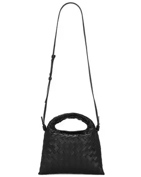 Мини-сумка-хобо Hop Hop Bottega Veneta, цвет Black & Brass