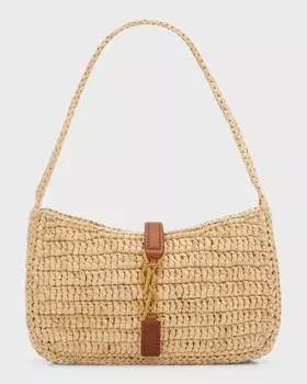 Мини-сумка-хобо Le 5 A 7 из рафии Saint Laurent