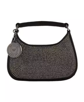 Мини Сумка Хобо со стразами Emporio Armani, черный