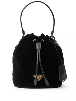 Мини-сумка из бархата Re-Edition Prada, черный