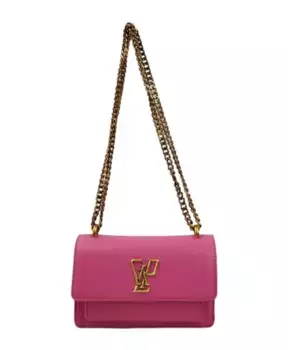 Мини Сумка из кожи с цепочкой Galle Paris, розовый