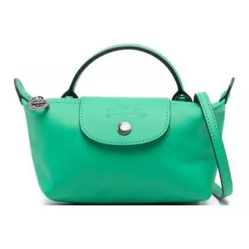 Мини-сумка из кожи с тисненым логотипом LONGCHAMP